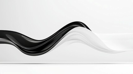 Poster - Silent Currents, a serene monochrome composition showcasing smooth, flowing shapes against a minimalist backdrop, emphasizing tranquility and open space.