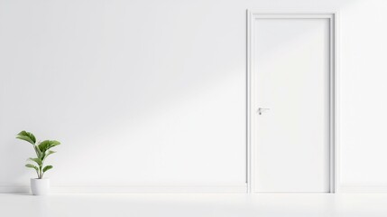 Poster - Silent Passage, an enigmatic black-and-white corridor inviting exploration, featuring minimalist design, a clean backdrop, and an aura of mystery in an open space