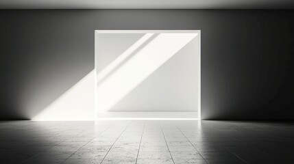 Poster - Softly Lit Silence, an illuminated monochrome ambiance, serene minimalism, uncluttered background, tranquil atmosphere, inviting spaciousness