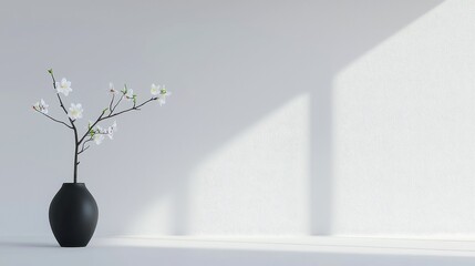 Poster - Subdued Luminosity, a tranquil ambiance with soft grayscale light illuminating a minimalist environment, emphasizing simplicity and serene spaciousness.