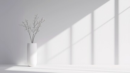 Poster - Tranquil Shadows, a serene grayscale scene featuring gentle contrasts and soft lighting, emphasizing a minimalist background and an open, calming atmosphere.