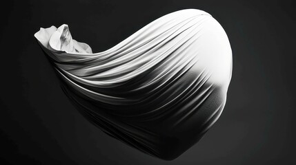 Poster - Veil of Light and Shadow, a delicate black-and-white abstraction showcasing the interplay of light and shadow in a minimalist setting with ample free space.