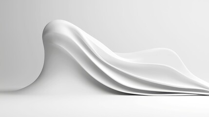 Poster - Whispered Shapes, an abstract composition of soft, undefined forms in grayscale, set against a minimalist background that emphasizes tranquility and spaciousness.