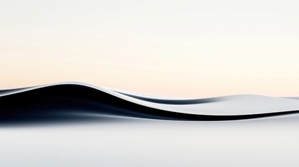 Poster - Whispering Forms, an abstract composition in soft monochrome, suggesting fluid movement, minimalistic backdrop, spacious and serene ambiance, inviting contemplation and tranquility.