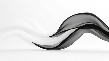 Poster - Whispering Forms, an abstract composition in soft black-and-white, suggests fluidity and grace, set against a minimalist backdrop that enhances its tranquil essence.