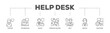 © Juaran - Help desk infographic icons flow process which consists of support, information, advice, problem solving, help, service and solutions icon live stroke and easy to edit .