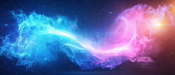 Poster - Abstract galaxy tunnel with vivid lights, cosmic textures, and a dreamy atmosphere, isolated on white background