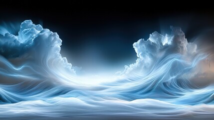 Poster - Fluid storm abstraction, where rain streaks and windswept textures blend into a powerful, emotional composition of movement and depth.