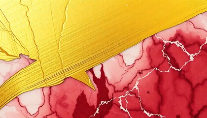 Poster - Abstract Gold and Red Marble Art Design