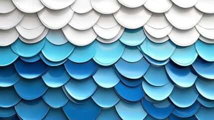 Wall Mural - Blue And White Abstract Overlapping Protective Scales, Insurance And Security Background