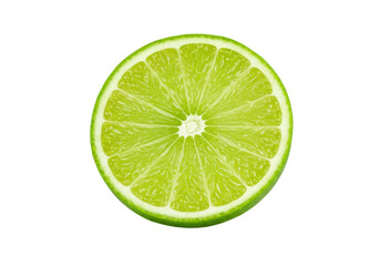 Poster - Juicy slice of lime isolated on white background, no depth of field, sharp.