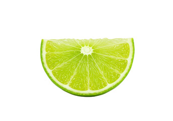 Poster - Juicy slice of lime isolated on white background, no depth of field, sharp.