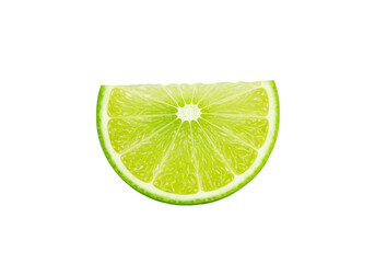 Poster - Juicy slice of lime isolated on white background, no depth of field, sharp.