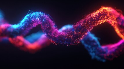 Poster - Colorful Abstract Representation of Waves in Artful 3D Style with Bright Lights and Dynamic Flowing Patterns