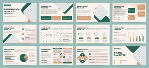 Wall Mural - modern presentation slide templates. infographic elements template set for web, print, annual report
