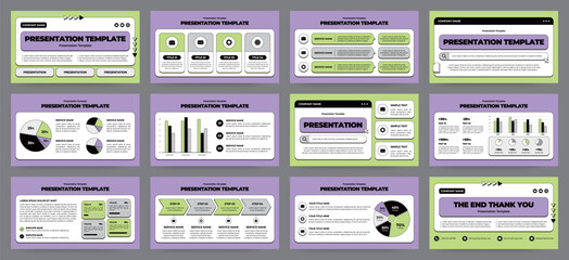 Wall Mural - modern presentation slide templates. infographic elements template set for web, print, annual report