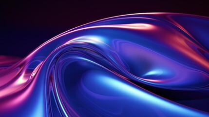 Poster - abstract 3d fluid render in vibrant colors with smooth curves and glossy surface, perfect for modern