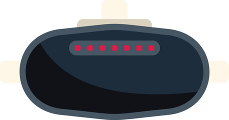 Poster - vr glasses headset showing red indicators working, isolated on white background