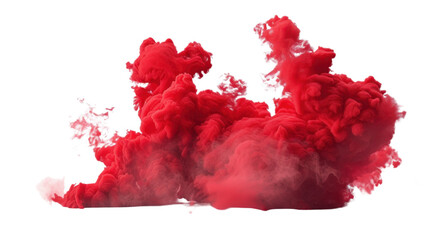 Poster - Red ink cloud spreading on transparent background