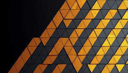 Poster - Abstract Gold And Black Triangle Pattern Design
