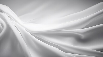 Poster - Elegant White Cloth Drapery with Soft Flowing Fabric Ideal for Minimalistic Backgrounds and Creative Projects