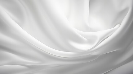 Poster - elegant white cloth drapery with flowing texture and soft light for artistic backgrounds, textile de