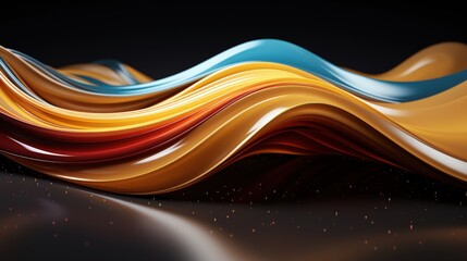 Poster - vibrant 3d waves of fluid colors with abstract patterns and smooth textures for artistic backgrounds