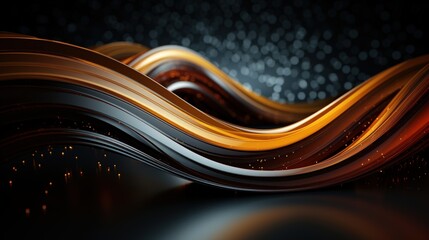 Poster - Abstract 3D Background with Smooth Curves and Flowing Lines in Earthy Tones and Shimmering Particle Effects for Modern Design Projects
