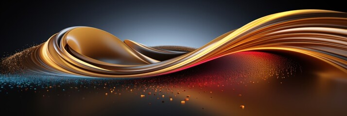 Poster - colorful abstract waves in 3d smooth flowing design with gradient background and textured patterns f