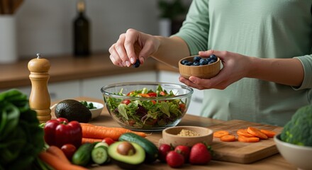 Wall Mural - person cutting vegetables