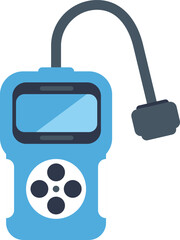 Poster - Gas detector measuring methane level showing percentage on screen, portable device for detecting natural gas leakage