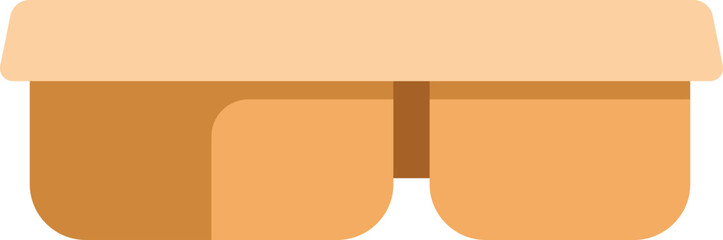 Poster - this illustration shows a divided cardboard container, perfect for representing food delivery servic