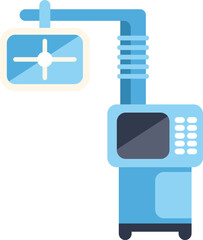 Poster - modern flat vector illustration featuring an anesthesia machine with ventilator used in operating ro