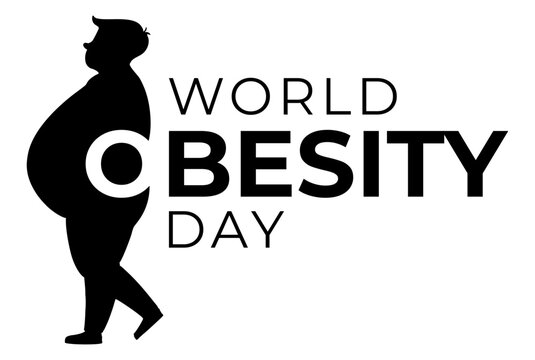 World Obesity Day black vector typo Logo Black Color