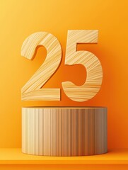 Poster - business financial planning illustration with pedestal, large budget word and year 2024 and 2025 num