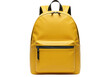 © stock.metket.com - Modern yellow backpack with a front pocket and black zipper, isolated on white background