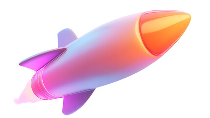 Poster - Bright Futuristic Rocket Spaceship Taking Off in Space