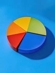 Poster - A colorful pie chart is displayed on a blue background