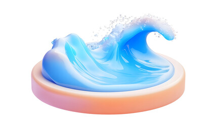 Poster - Captivating Fluid Motion Artwork with Splashing Pastel Colored Waves