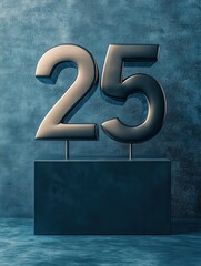 Poster - business financial planning illustration with pedestal, large budget word and year 2024 and 2025 num