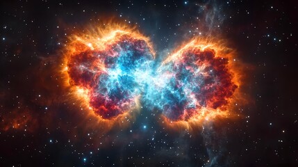 Aufkleber - Cosmic Explosion A vibrant supernova erupting with fiery energy and luminous colors illuminating the enigmatic beauty and boundless wonder of the vast mysterious universe