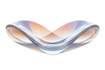 Aufkleber - Balance symmetry idea. Abstract design showcasing a fluid, wave-like glass shape with soft colors.