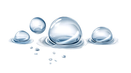 Poster - Enchanting Droplets Spheres of Liquid Elegance Captured in Exquisite Detail  Sparkling Translucent Bubbles Reflecting the Beauty of the Natural World