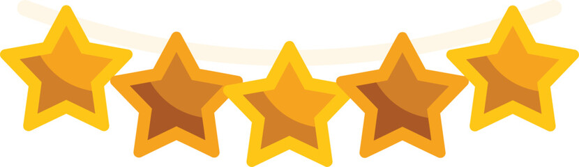 Poster - five golden stars hanging on a string represent a five star quality rating, symbolizing excellence a