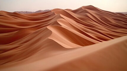 Poster - Desert landscapes nature idea. Stunning view of sand dunes showcasing intricate patterns and warm hues.
