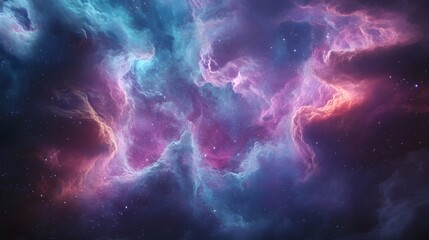 Aufkleber - Mesmerizing Cosmic Swirl of Vibrant Interstellar Plasma and Celestial Energies in Space  Captivating abstract digital art depicting a dynamic