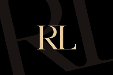 Poster - rl or lr letter logo icon design. classic style luxury initials monogram.