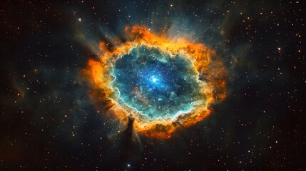 Leinwandbilder - Vibrant and Fiery Cosmic Explosion in a Glowing Nebula of the Vast Universe  Stunning celestial landscape with a dramatic supernova event showcasing the raw power and energy of the cosmos
