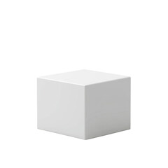 Poster - Minimalist White Cube Sculpture for Modern Interior Decoration