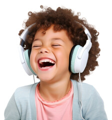 Poster - PNG Headphones listening laughing headset.